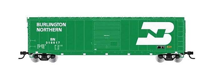 50′ Single-Door Boxcar No Roofwalk - Ready to Run -- Burlington Northern 318622 (Cascade Green, white, Early Large Logo), HO, 