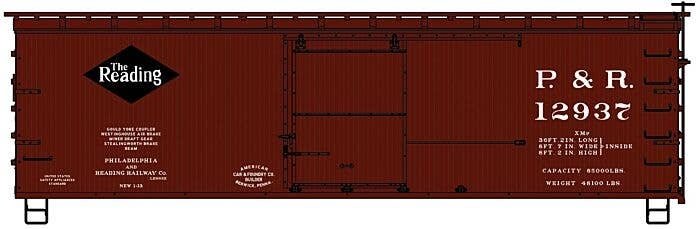 36′ Double-Sheathed Wood Boxcar, Steel Roof, Wood Ends - Kit -- Philadelphia & Reading 12937 (Boxcar Red), HO, Accurail Inc 18