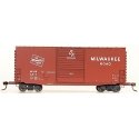 Pullman-Standard PS-1 40′ Hy-Cube Boxcar - Kit (Plastic) -- Milwaukee Road 4617 (Boxcar Red), HO, Hi-Tech Details 7107