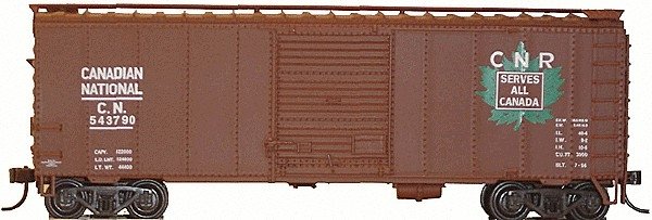 40` Boxcar As-Built With Roofwalk & Long Ladders -- Canadian National `Serves All Canada`, HO, Herpa Models 12003