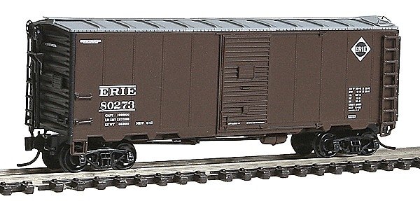 10`6` Modified 1937 AAR 40` Boxcar - Ready to Run -- Erie (Boxcar Red, Small black & white Logo), N, Intermountain Railway Compa