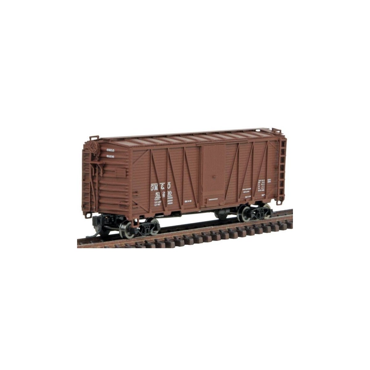 40′ War Emergency Single-Sheathed Wood Boxcar - Ready to Run -- Gulf, Mobile & Ohio (Boxcar Red), N, Intermountain Railway Com