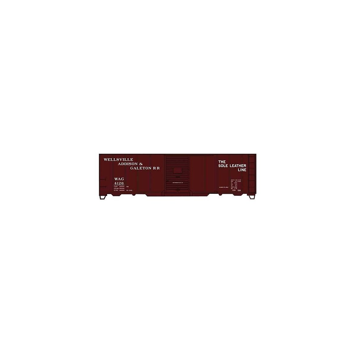 AAR 40′ Single-Door Steel Boxcar - Kit -- Wellsville, Addison & Galeton 4126 (Boxcar Red), HO, Accurail Inc 81603