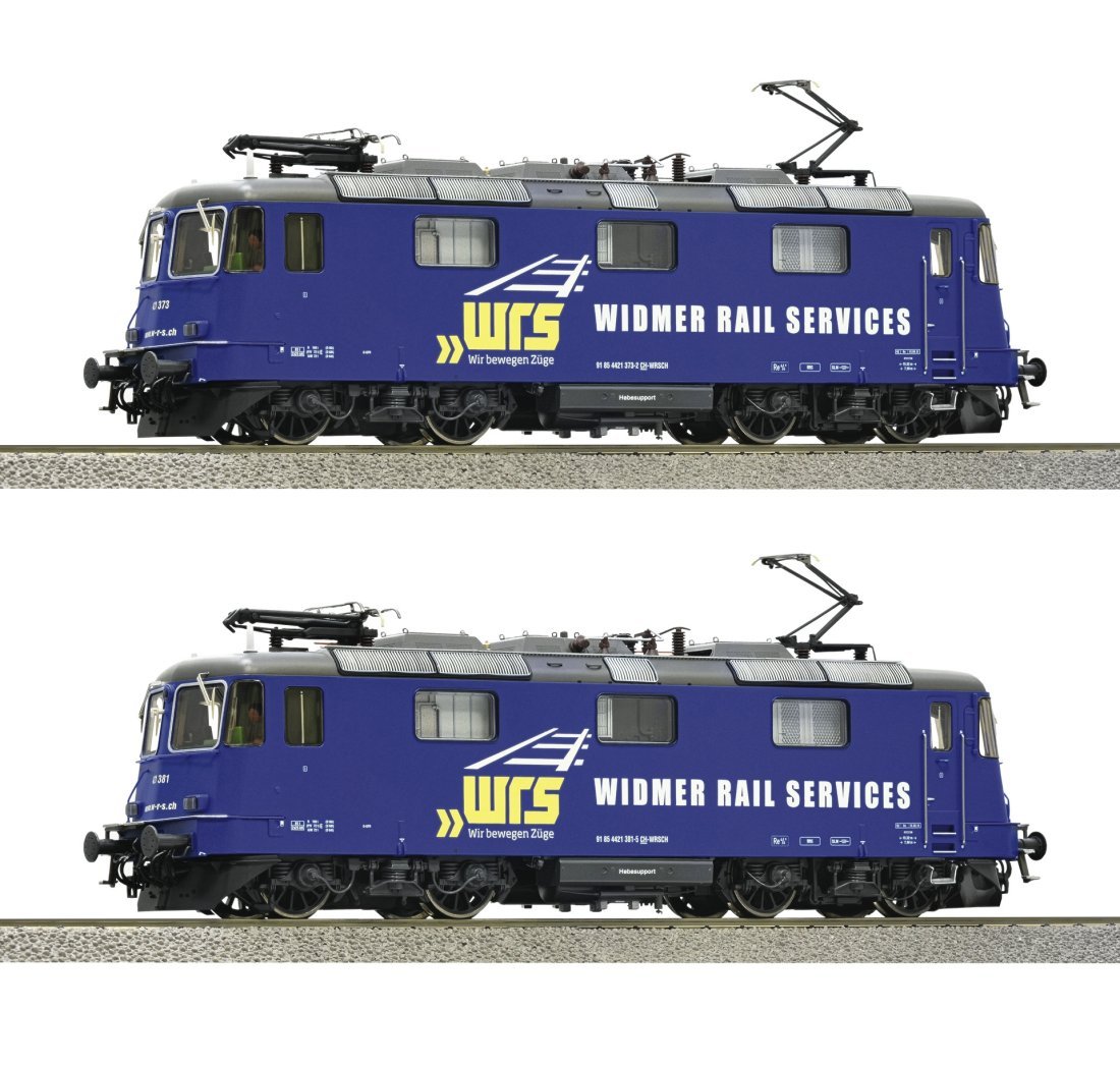 2-piece set: Electric locomotives 421 373-2 and 421 381-5, WRS, HO, Roco 7510045