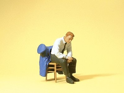 Working People, DB -- Railway Official Seated On Chair w/Jacket, G, Preiser Kg 45510