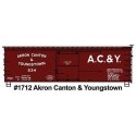 36′ Double-Sheathed Wood Boxcar, Steel Roof, Wood Ends, Fishbelly - Kit -- Akron, Canton & Youngstown 534 (Boxcar Red), HO, Ac