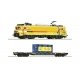 2 piece set: Electric locomotive 1756 with container carrier wagon, Strukton Rail, HO, Roco 7510117