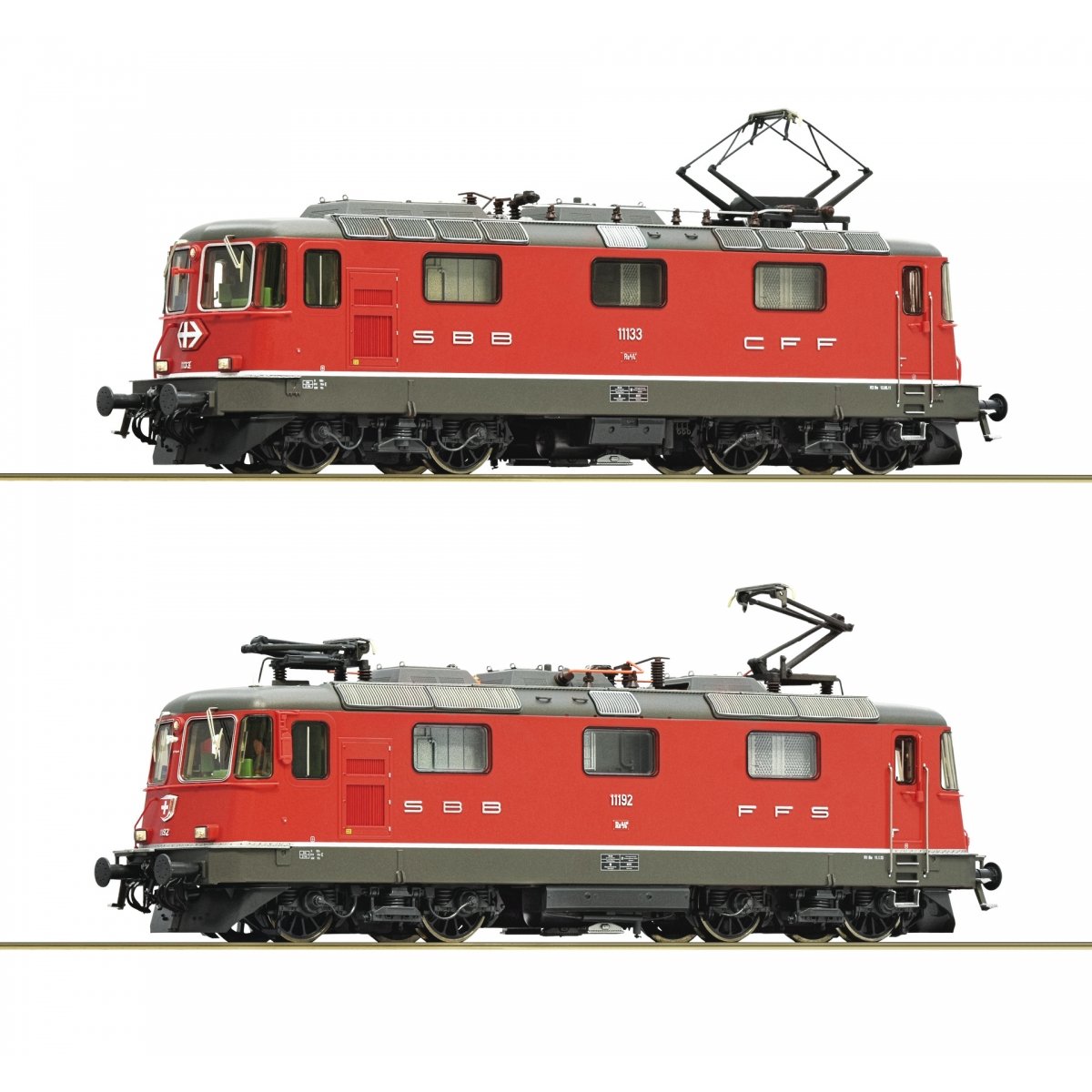 2 piece set: Electric locomotive Re 4/4 II 11133 and Re 4/4 II 11192, SBB, HO, Roco 7510127