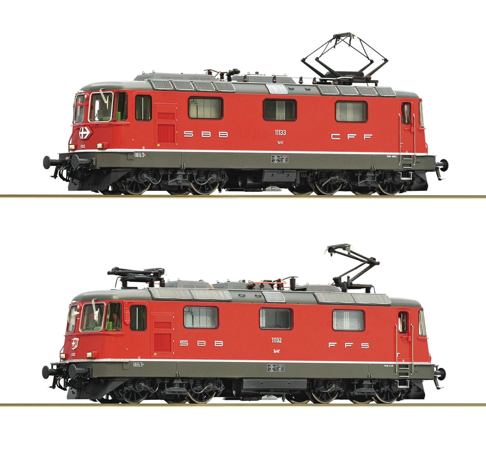 2 piece set: Electric locomotive Re 4/4 II 11133 and Re 4/4 II 11192, SBB, HO, Roco 7510127