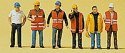 Modern Workmen -- With Warning Vests pkg(6), HO, Preiser Kg 10420
