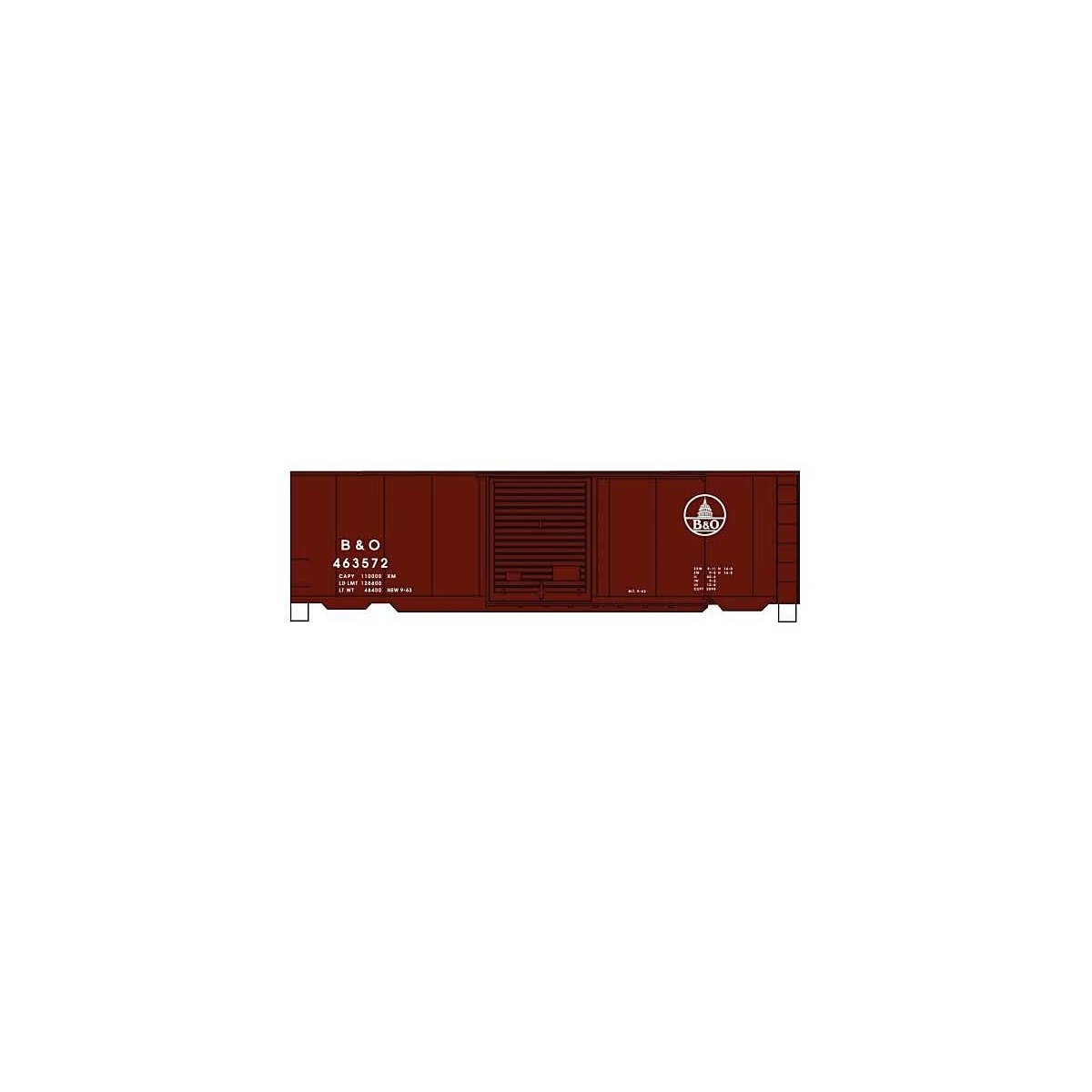 40′ PS-1 Steel Boxcar - Kit -- Baltimore & Ohio 463572 (Boxcar Red, white, Capitol Logo), HO, Accurail Inc 3457
