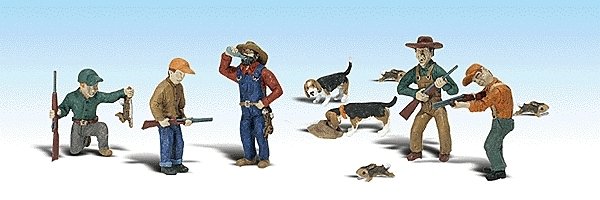 Scenic Accents(R) -- Rabbit Hunt - Men & Dogs pkg(11), HO, Woodland Scenics 1903