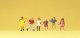 Pedestrians -- School Children pkg(6), HO, Preiser Kg 14074