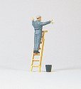 Individual Figure - Railroad Personnel -- Passenger Car Window Washer w/Ladder, HO, Preiser Kg 28048
