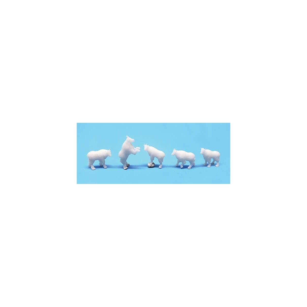 Unpainted 3D-Printed Figures -- Mountain Goats (Assorted) pkg(5), HO, All Scale Miniatures 870964