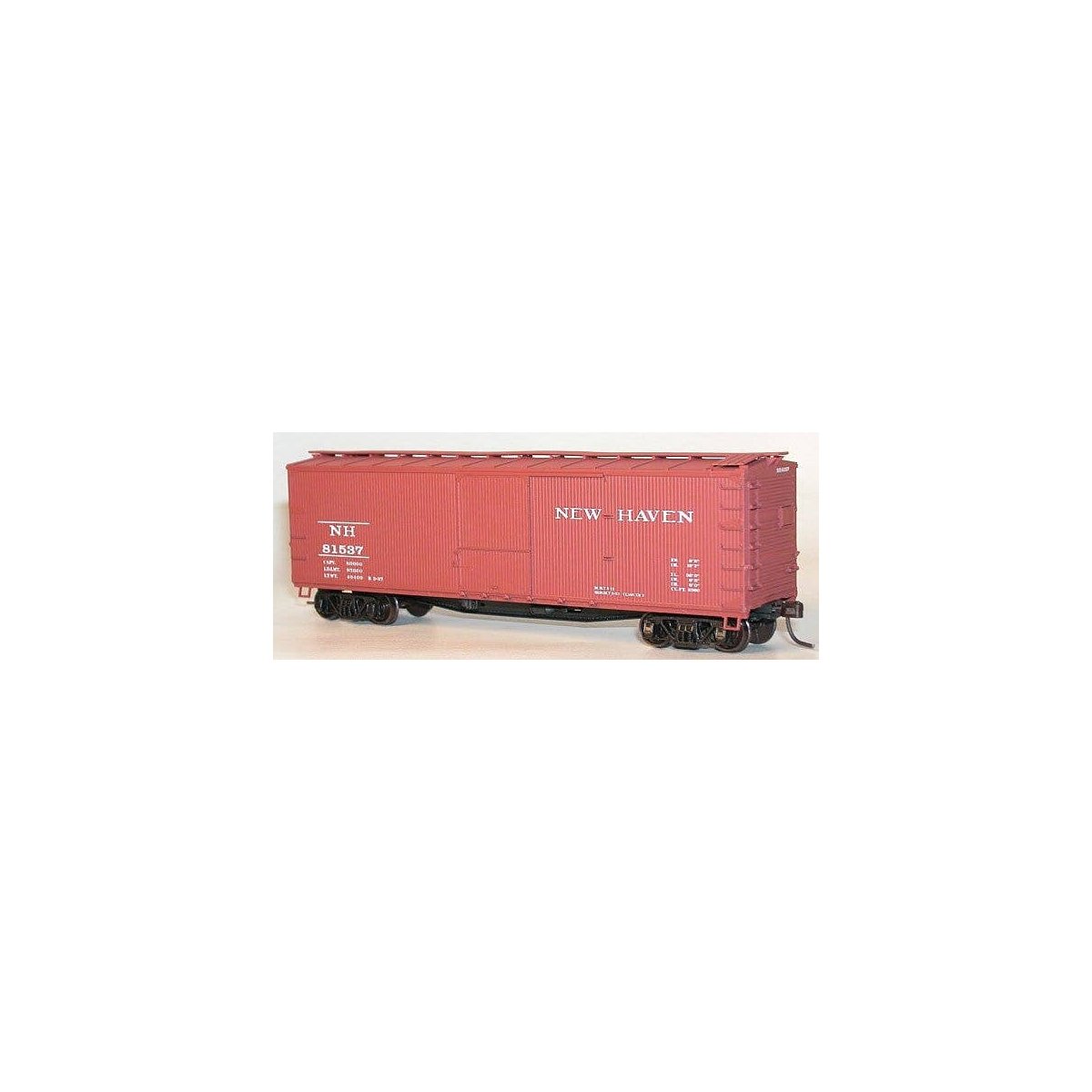 USRA 40′ Double-Sheathed Wood Boxcar - Kit -- New Haven 84263 (Boxcar Red, Lettering Straddling Door Stop), HO, Accurail Inc 4