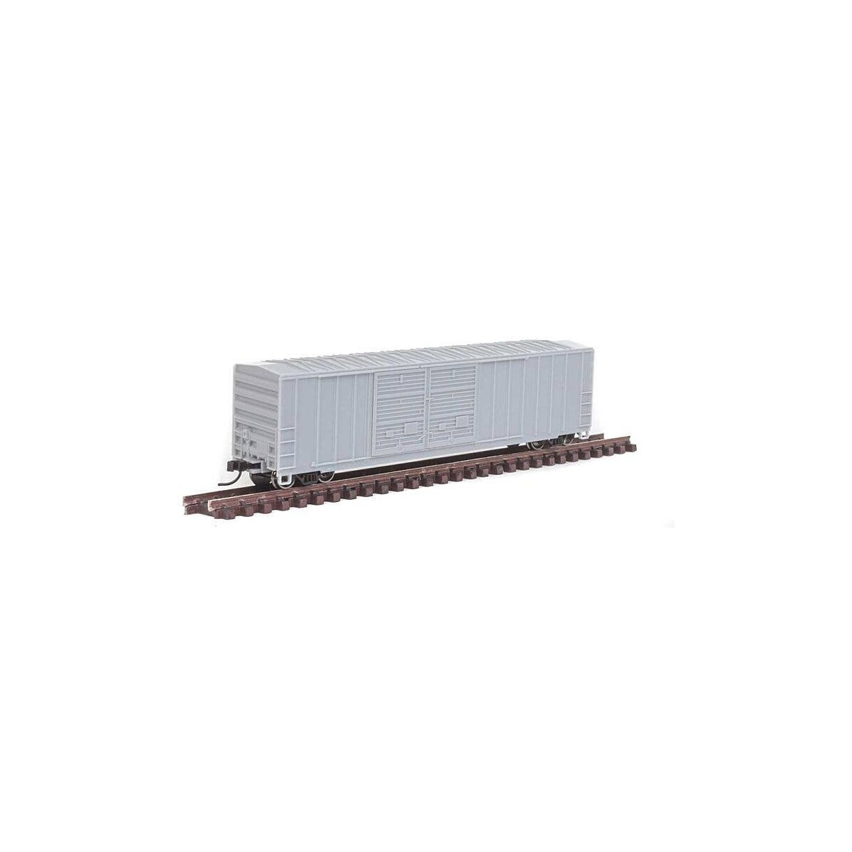 FMC 5077 50′ Double-Door Boxcar w/Offset Doors - Ready to Run -- Undecorated, N, Atlas Model Railroad Co. 50003067