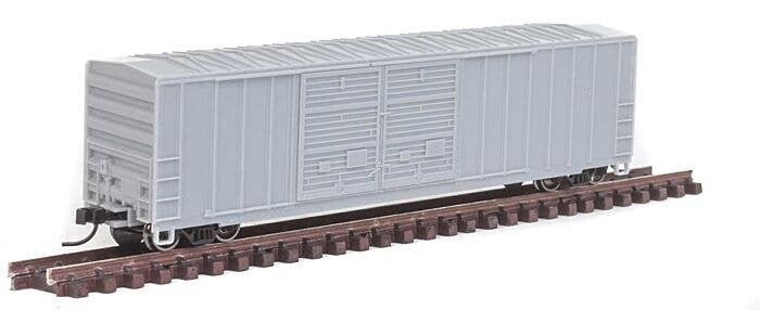 FMC 5077 50′ Double-Door Boxcar w/Offset Doors - Ready to Run -- Undecorated, N, Atlas Model Railroad Co. 50003067