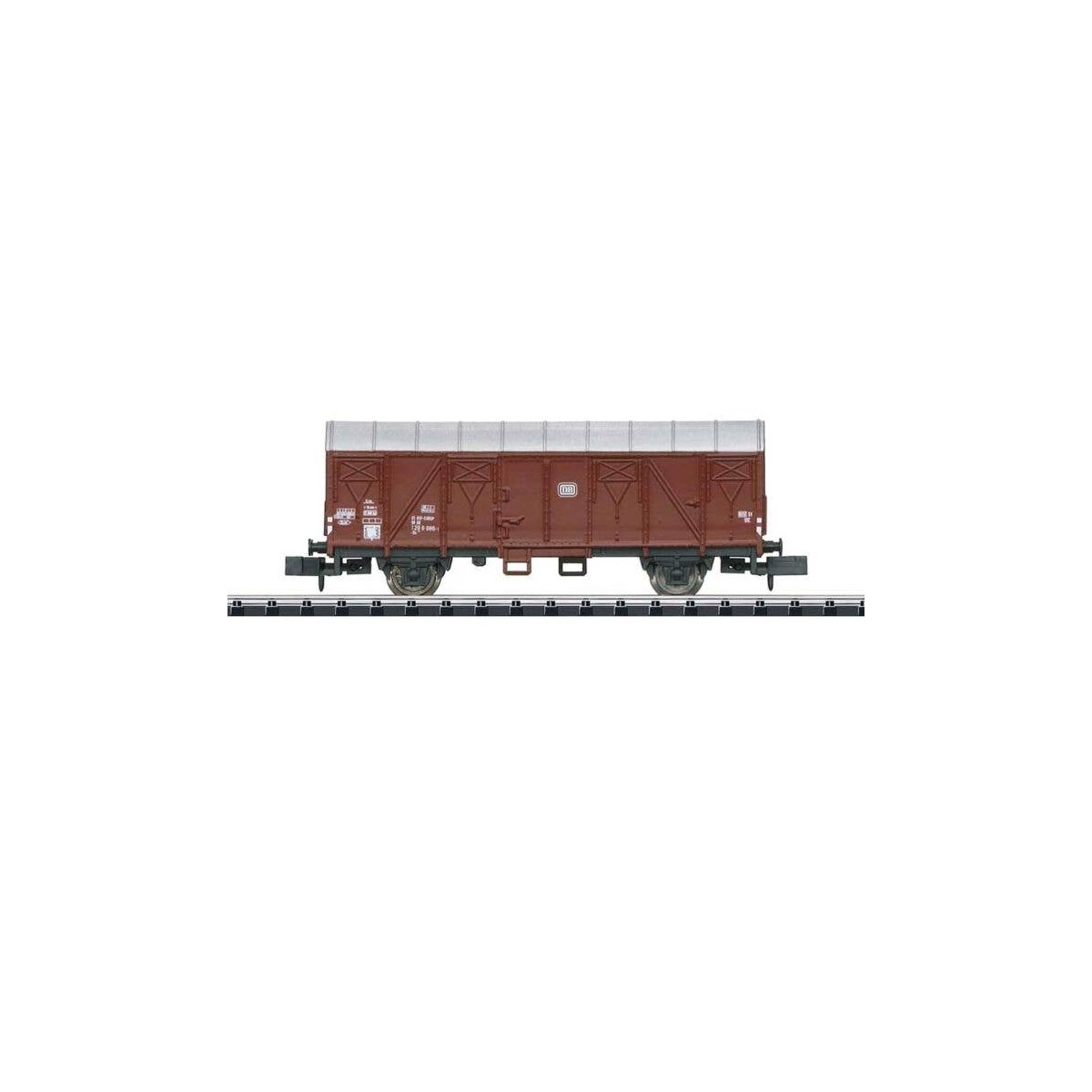 Type Gs 210 Wood Boxcar - Ready to Run - Minitrix -- German Federal Railroad DB (Era IV, Boxcar Red, gray), N, Trix 18097