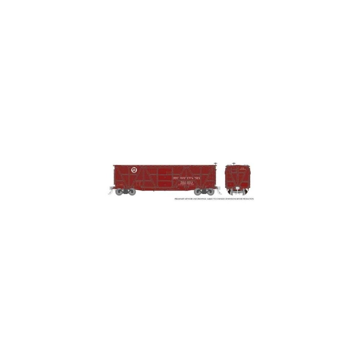 Class X23 Wood Boxcar 6-Pack - Ready to Run -- Pennsylvania Railroad 1 (Tuscan, Circle Keystone Logo), HO, Rapido Trains Inc 177