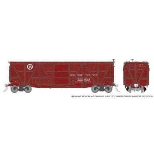 Class X23 Wood Boxcar 6-Pack - Ready to Run -- Pennsylvania Railroad 1 (Tuscan, Circle Keystone Logo), HO, Rapido Trains Inc 177