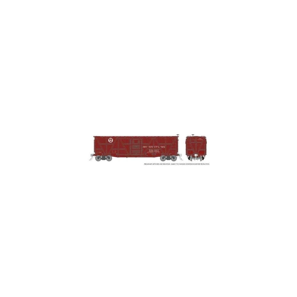 Class X23 Wood Boxcar 6-Pack - Ready to Run -- Pennsylvania Railroad 2 (Tuscan, Circle Keystone Logo), HO, Rapido Trains Inc 177