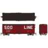 1937 AAR 40′ Boxcar w/Square Corner - Ready to Run -- Soo Line (Boxcar Red, black, Large Squared Roadname), HO, Rapido Trains 