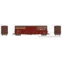 Pacific Car & Foundry B-70-69 Boxcar - Ready to Run -- Cotton Belt SSW 67300 (Patched, Weathered, Boxcar Red, white, yellow), HO