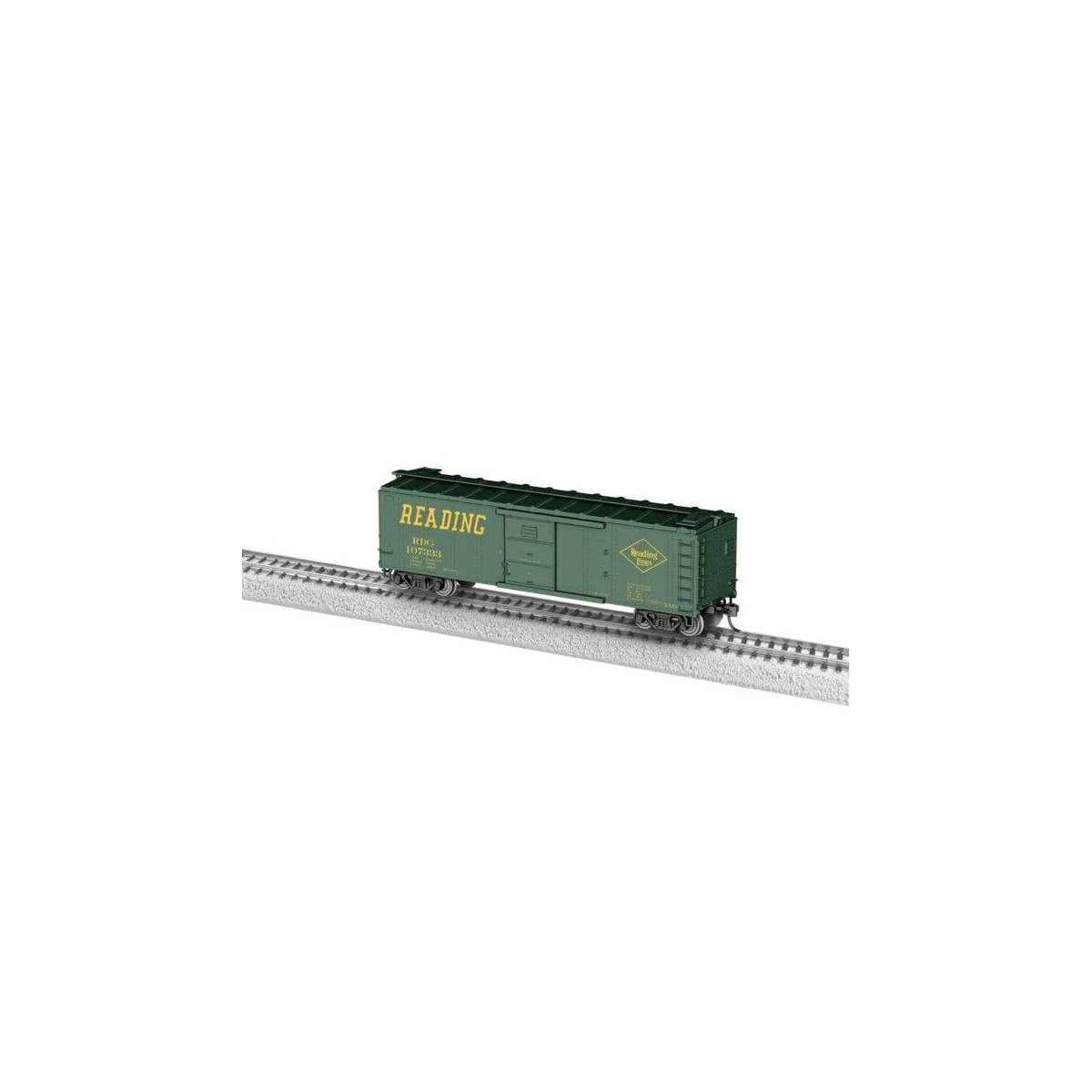 40′ Steel Boxcar - Ready to Run -- Reading 107333 (green, yellow), HO, Lionel 2354160