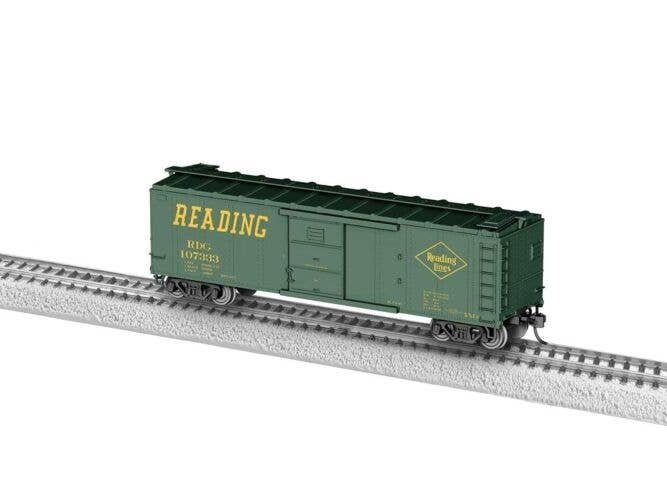 40′ Steel Boxcar - Ready to Run -- Reading 107333 (green, yellow), HO, Lionel 2354160