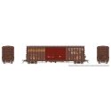 Pacific Car & Foundry B-70-69 Boxcar - Ready to Run -- Cotton Belt SSW 67177 (Patched, Weathered, Boxcar Red, white, yellow), HO