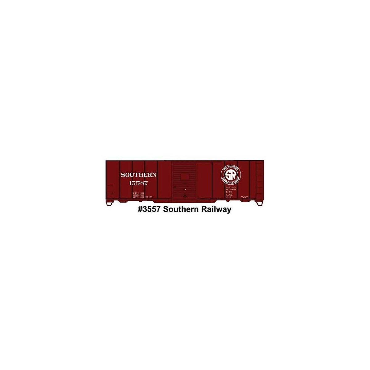 AAR 40′ Single-Door Steel Boxcar - Kit -- Southern Railway 15587 (Boxcar Red, Round SR Logo), HO, Accurail Inc 3557