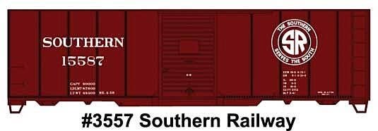 AAR 40′ Single-Door Steel Boxcar - Kit -- Southern Railway 15587 (Boxcar Red, Round SR Logo), HO, Accurail Inc 3557