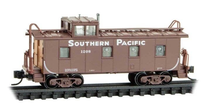 36′ Riveted-Steel Cupola Caboose - Ready to Run -- Southern Pacific 1208 (Boxcar Red, orange, white, Sand Serif Lettering), N,
