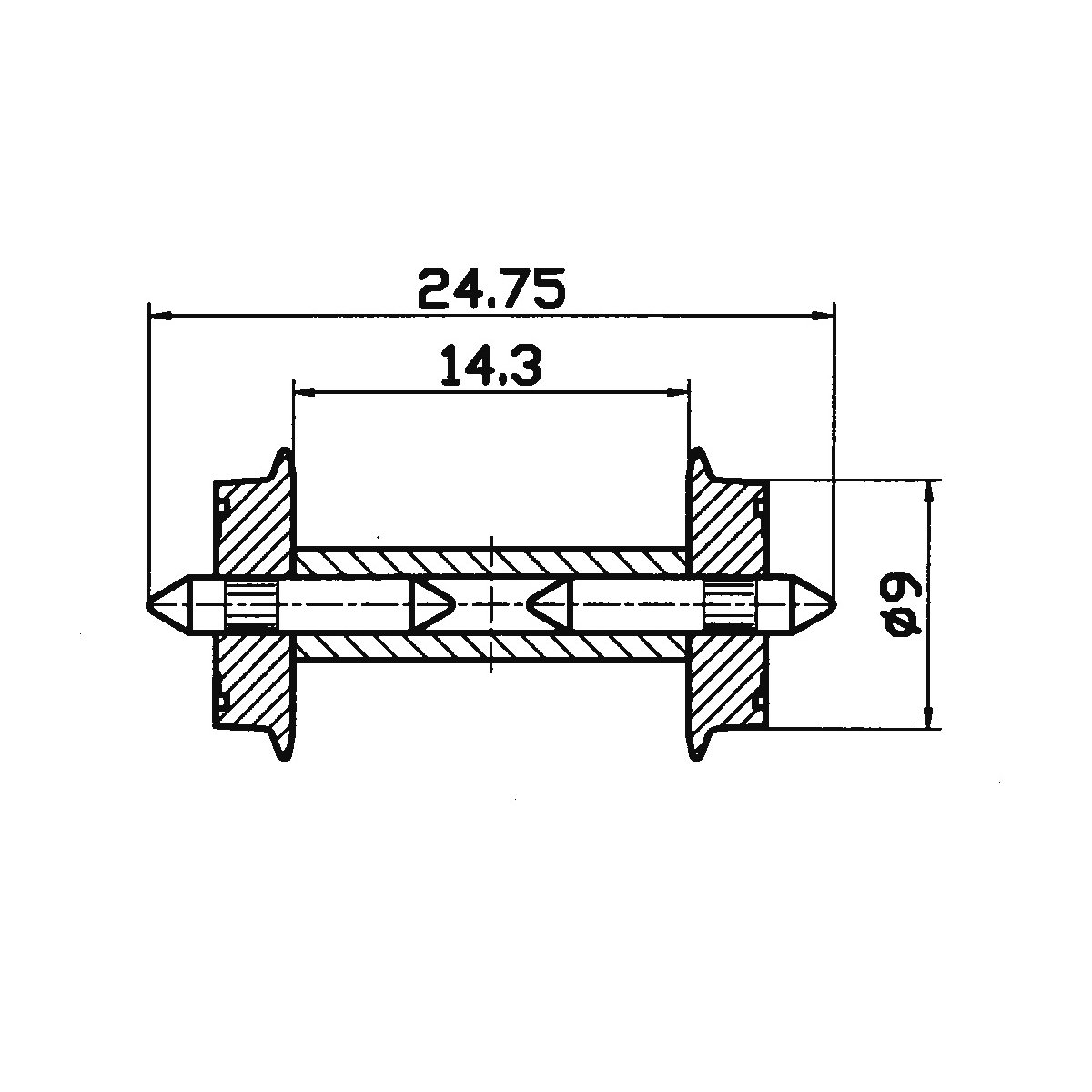 DC NEM standard wheel set, HO, Roco 40191