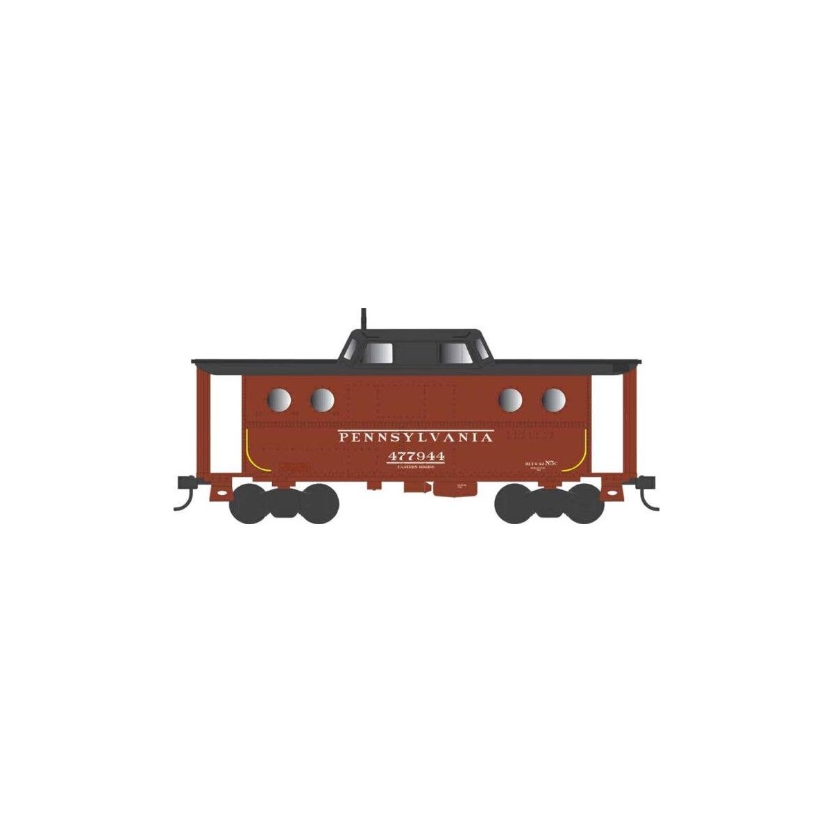 PRR Class N5C Steel Cabin Car (Caboose) - Ready to Run -- Pennsylvania Railroad 477974 (Early Eastern Region Rpkd 4-52, Tuscan, 