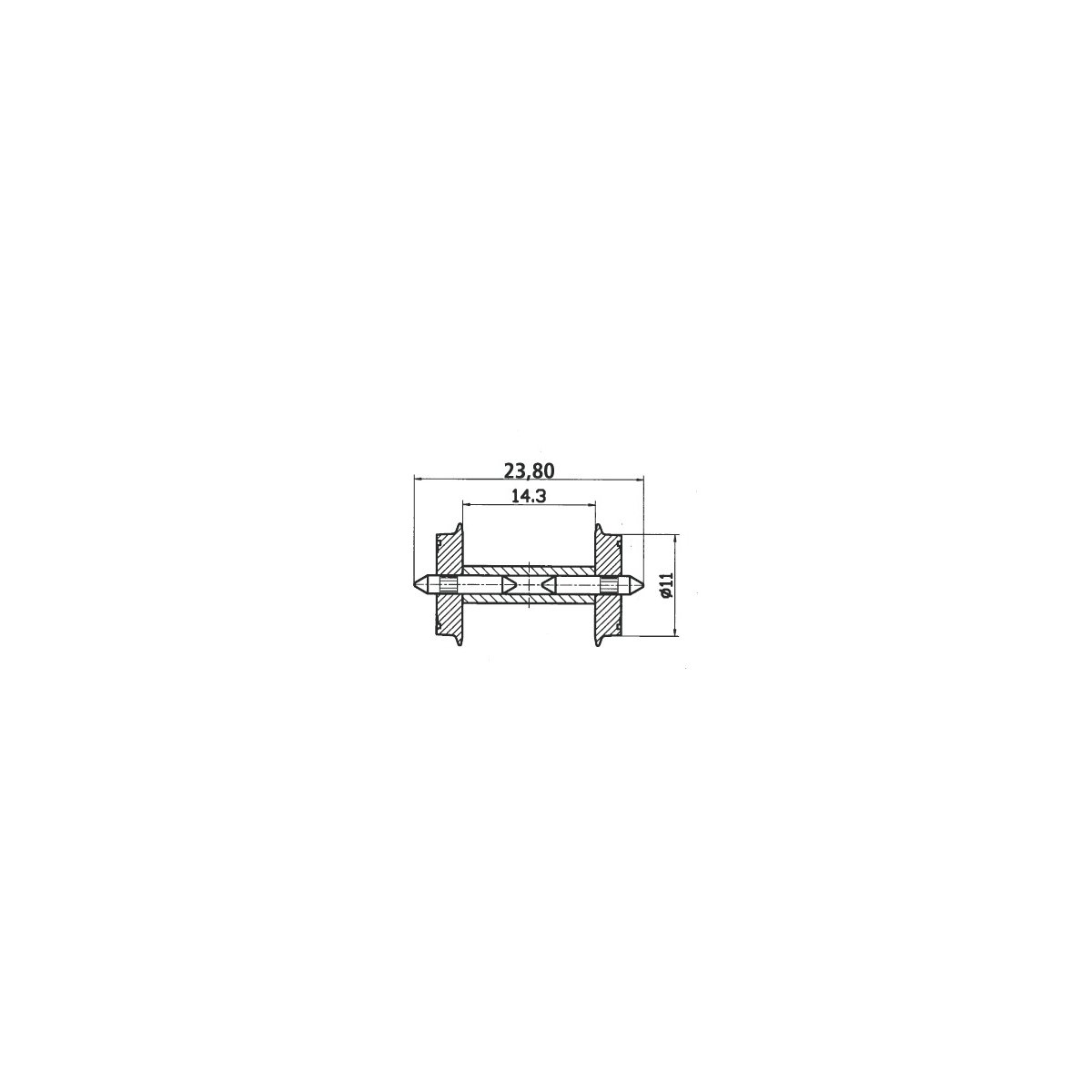 DC NEM standard wheel set, HO, Roco 40193