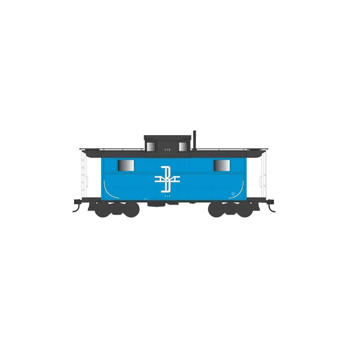 PRR Class N5 Steel Cabin Car (Caboose) - Ready to Run -- Boston & Maine C16 (Blt. 1940 Rpkd 4-73, blue, black), HO, Bowser Manuf