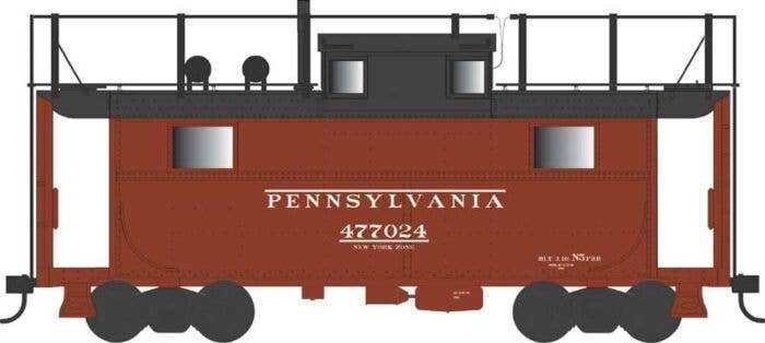 PRR Class N5 Steel Cabin Car (Caboose) - Ready to Run -- Pennsylvania Railroad 477017 (Trainphone, New York Zone Rpkd 12-49, Tus