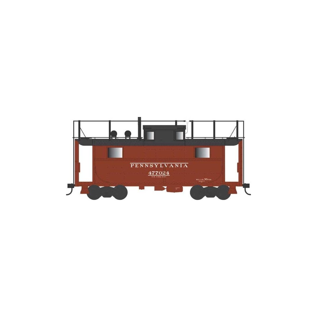 PRR Class N5 Steel Cabin Car (Caboose) - Ready to Run -- Pennsylvania Railroad 477024 (Trainphone, New York Zone Rpkd 12-49, Tus