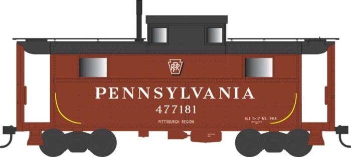 PRR Class N5 Steel Cabin Car (Caboose) - Ready to Run -- Pennsylvania Railroad 477181 (Pitt Region Rpkd 9-54, Tuscan, Shadow Key
