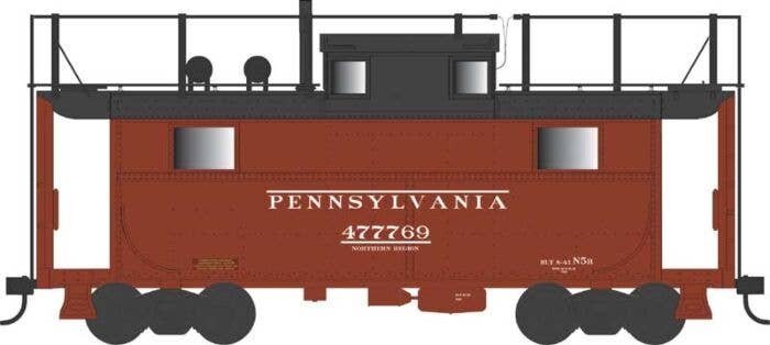 PRR Class N5 Steel Cabin Car (Caboose) - Ready to Run -- Pennsylvania Railroad 477812 (N5B Trainphone, Northern Reg 1948, Tuscan