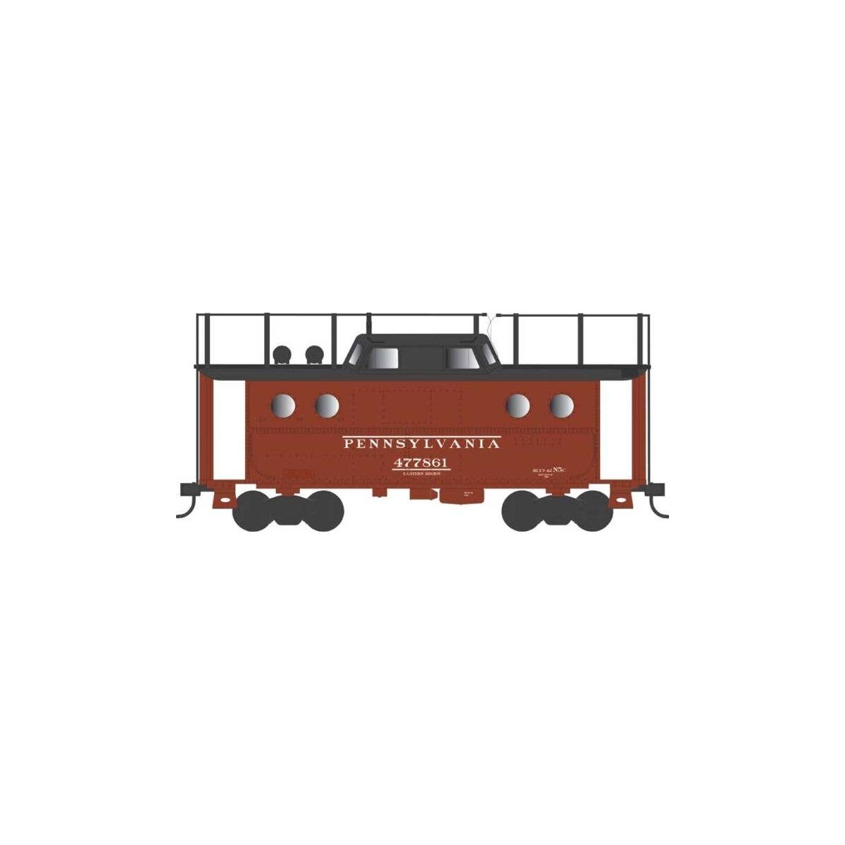 PRR Class N5C Steel Cabin Car (Caboose) - Ready to Run -- Pennsylvania Railroad 477994 (Trainphone, Early Eastern 1945, Tuscan,