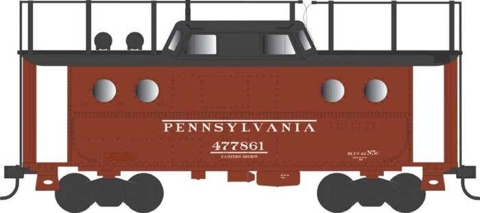 PRR Class N5C Steel Cabin Car (Caboose) - Ready to Run -- Pennsylvania Railroad 477994 (Trainphone, Early Eastern 1945, Tuscan,