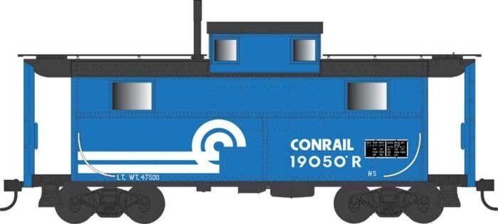 PRR Class N5 Steel Cabin Car (Caboose) - Ready to Run -- Conrail 19039 (Blt. 1-17 Rpkd 6-77, blue, black, white), HO, Bowser Man