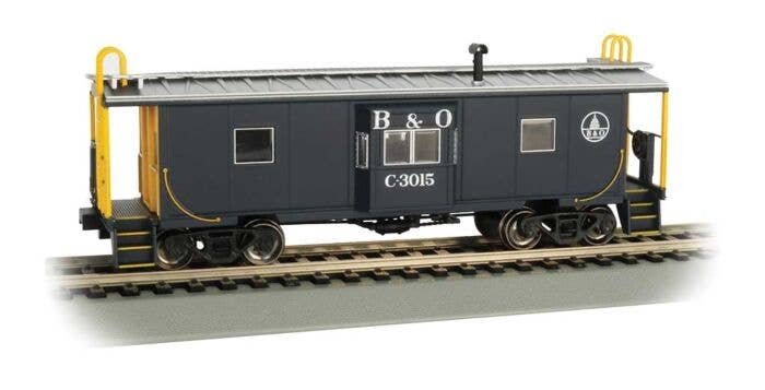 Steel Bay Window Caboose - Ready to Run -- Baltimore & Ohio C-3015 (blue, yellow, silver), HO, Bachmann Industries 73204