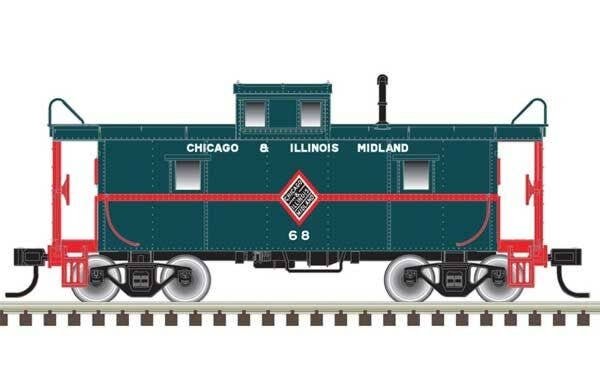 C&O-Style Steel Center-Cupola Caboose - Ready to Run -- Chicago & Illinois Midland 68 (green, red), N, Trainman 50006030