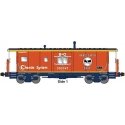International Car Bay Window Caboose Phase 4 - Ready to Run -- Chessie B&O 903820 (orange, black, yellow, Handle With Care Sloga