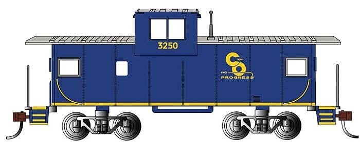 36` Wide-Vision Caboose - Ready to Run - Silver Series(R) -- Chesapeake & Ohio 3260 (blue, yellow `C&O For Progress` Logo), HO, 