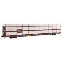 89′ Flatcar w/Tri-Level Shielded Auto Rack - Ready to Run -- Milwaukee Road 801612, TTKX Flatcar, HO, WalthersMainline 8320